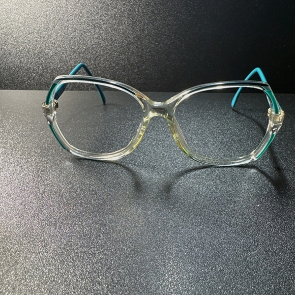 Gucci Italy GG2102 135 65L Clear/Turquoise Eyeglasses - Picture 2 of 7
